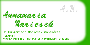 annamaria maricsek business card